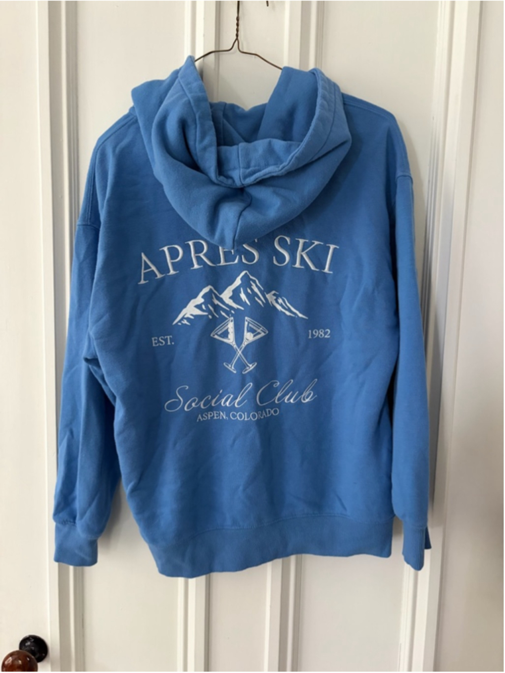 Lazy Sunday Blue Apres Ski Zip-Up Hoodie S - Picture 2 of 4